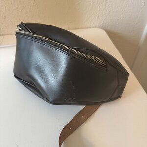 Vintage Leather Fanny Pack - Black